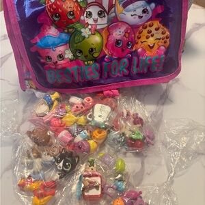 Shopkins Purple and Pink Carry Bag with Colorful Collectible Figures